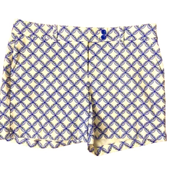 VINEYARD VINES Blue and White Geometric Shorts 100% Cotton - Picture 1 of 5